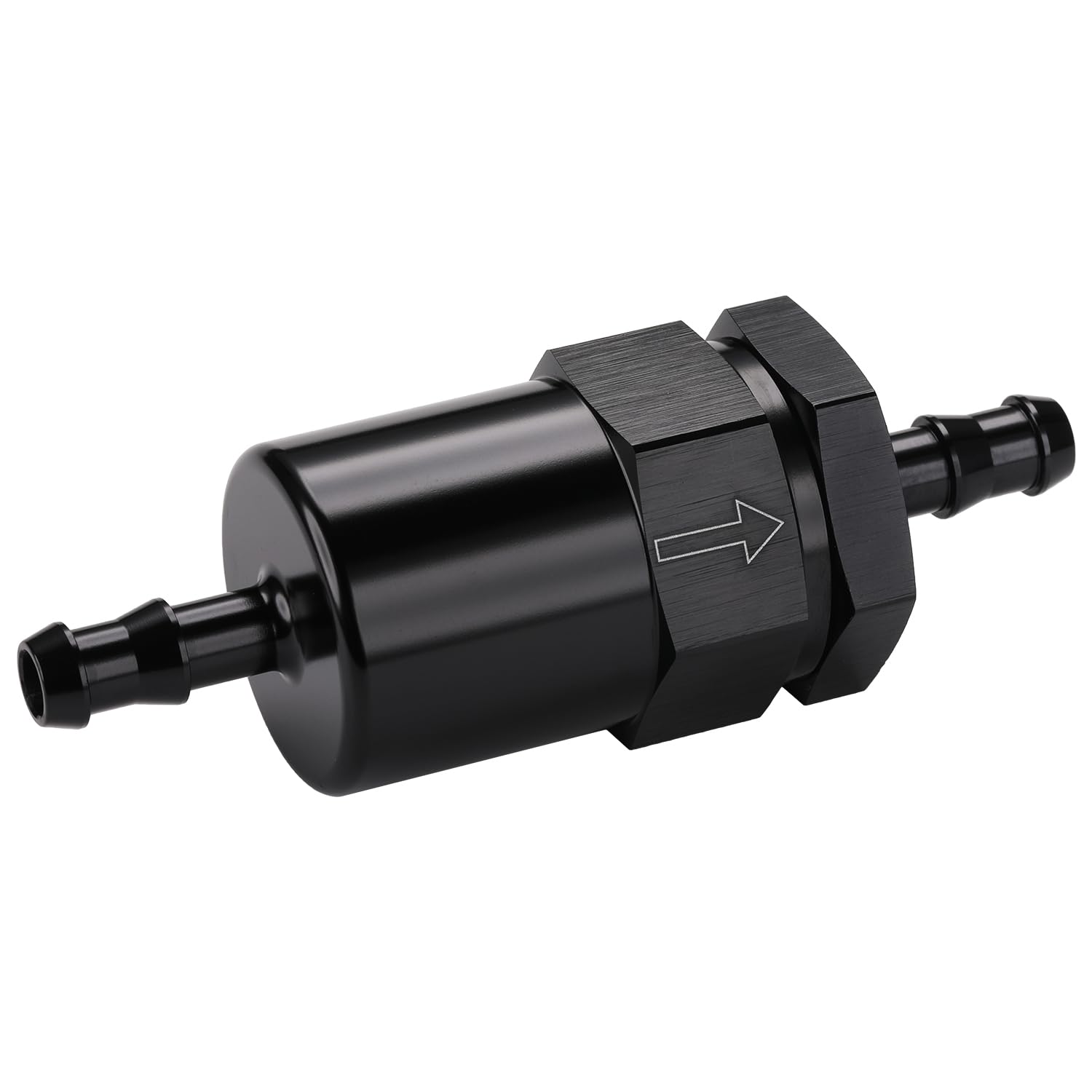 Podavelle installed in an engine bay on fuel line, demonstrating high-flow system protection