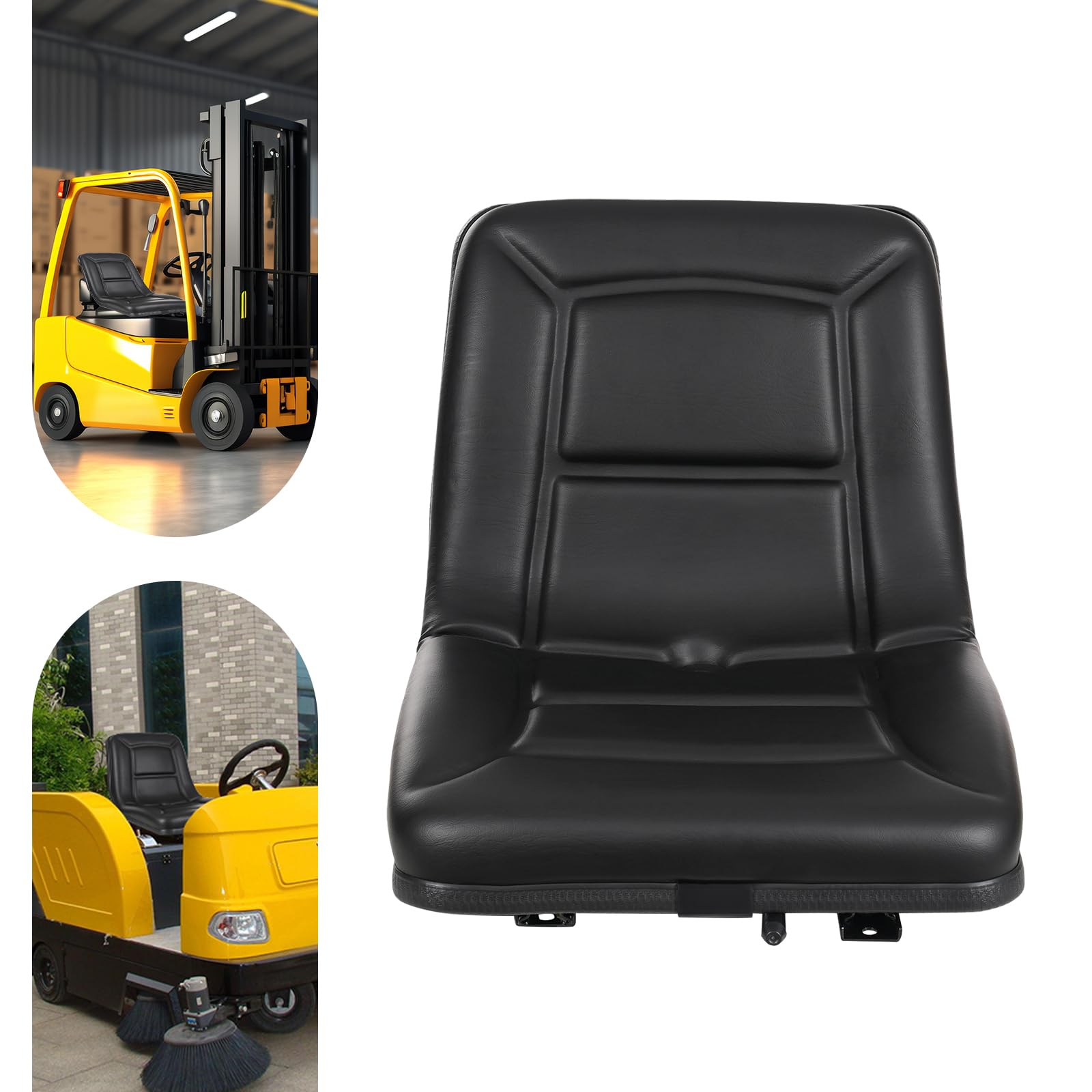 Poggyyi seat installed in a tractor cab providing upgraded support during long shifts