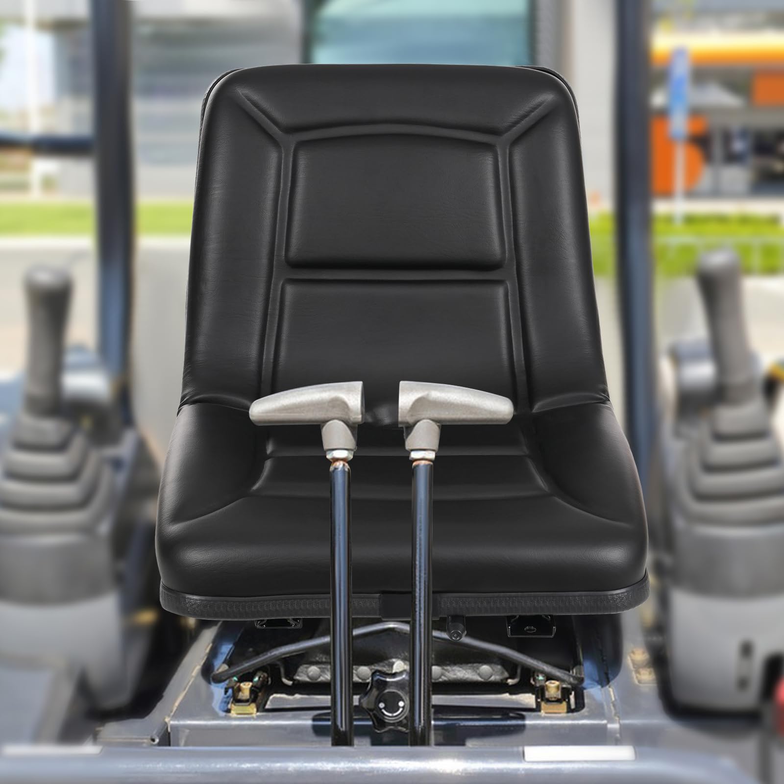 Poggyyi side profile showing ergonomic backrest for reduced operator fatigue