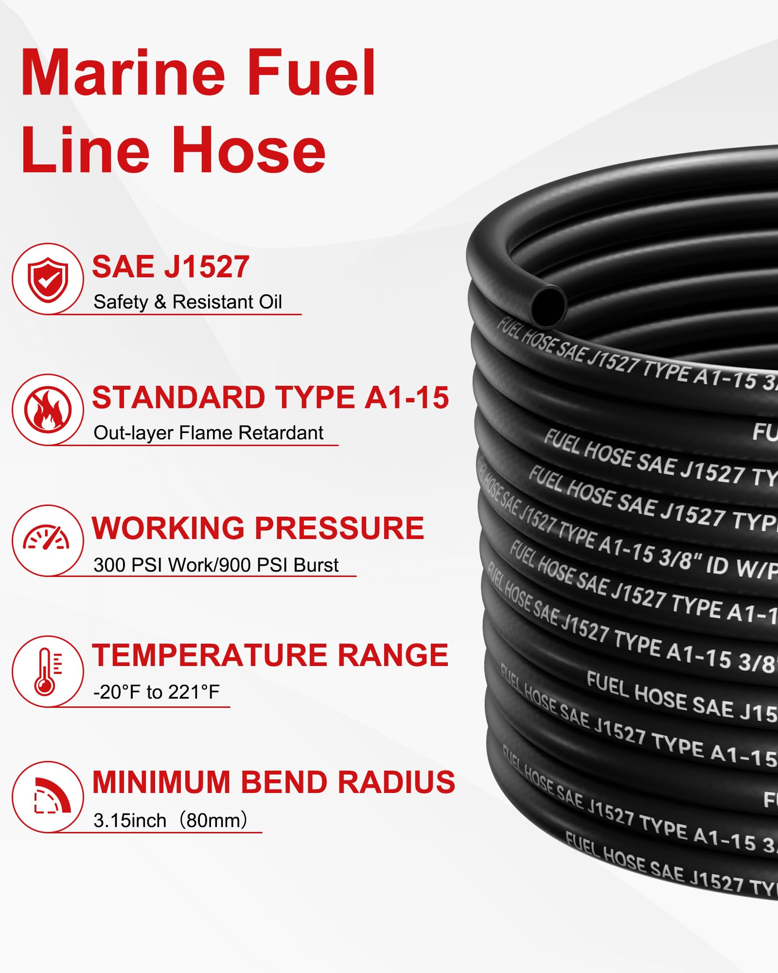 POHIR closeup of NBR inner tube revealing fuel-resistant smooth bore for reliable flow