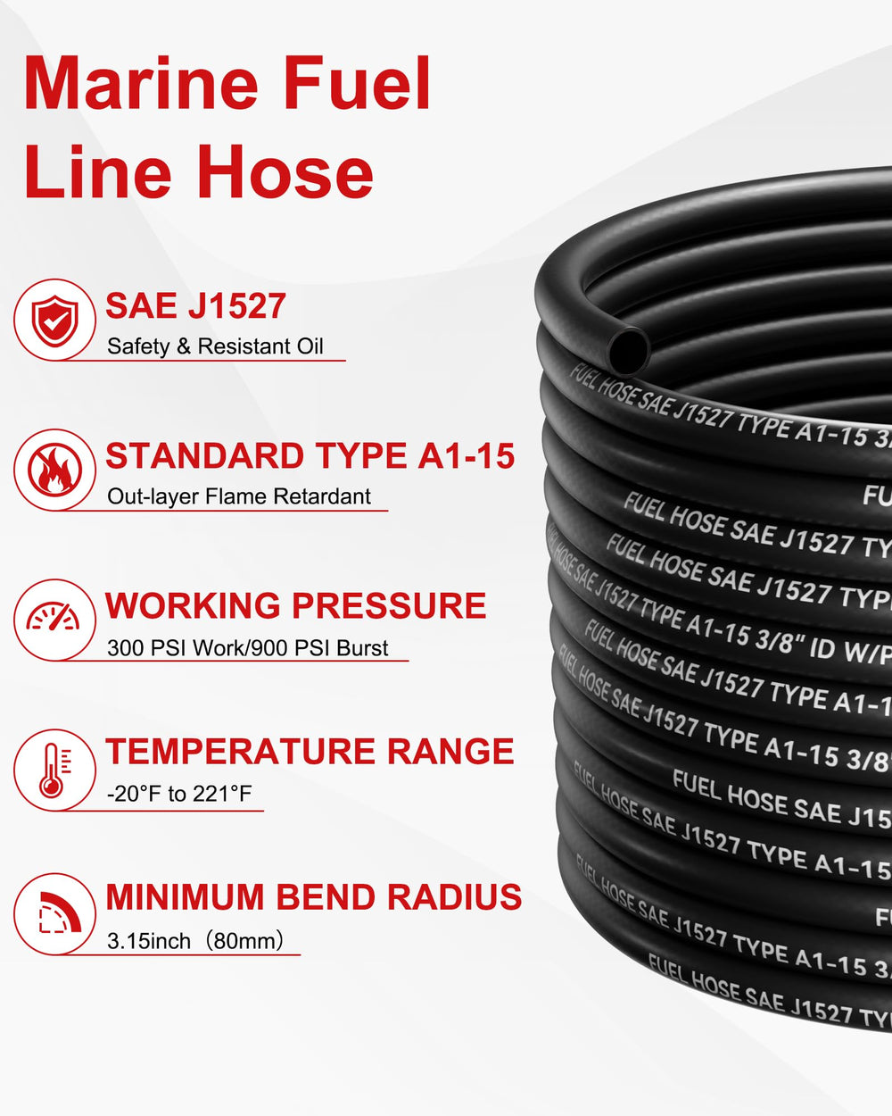 POHIR closeup of NBR inner tube revealing fuel-resistant smooth bore for reliable flow