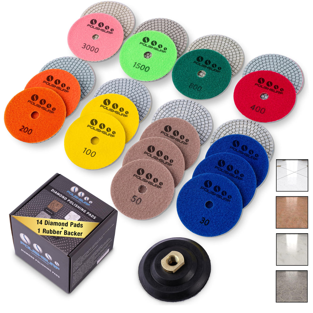 POLISHSURF front packaging showing 15-piece polishing kit for quick identification and convenience