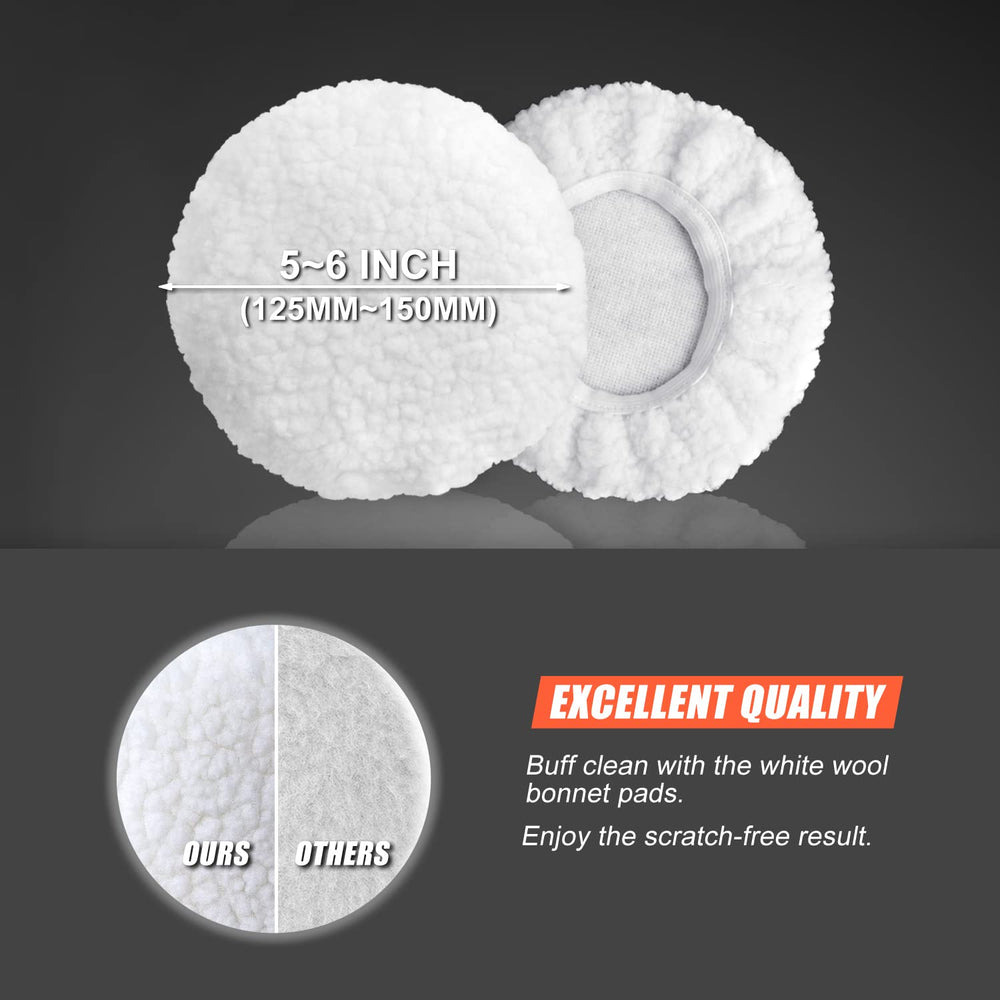 POLIWELL white bonnet pad for final buffing that removes dust and leaves smooth gloss
