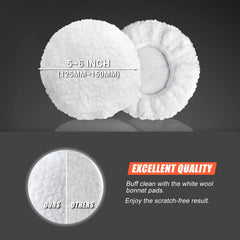 POLIWELL white bonnet pad for final buffing that removes dust and leaves smooth gloss