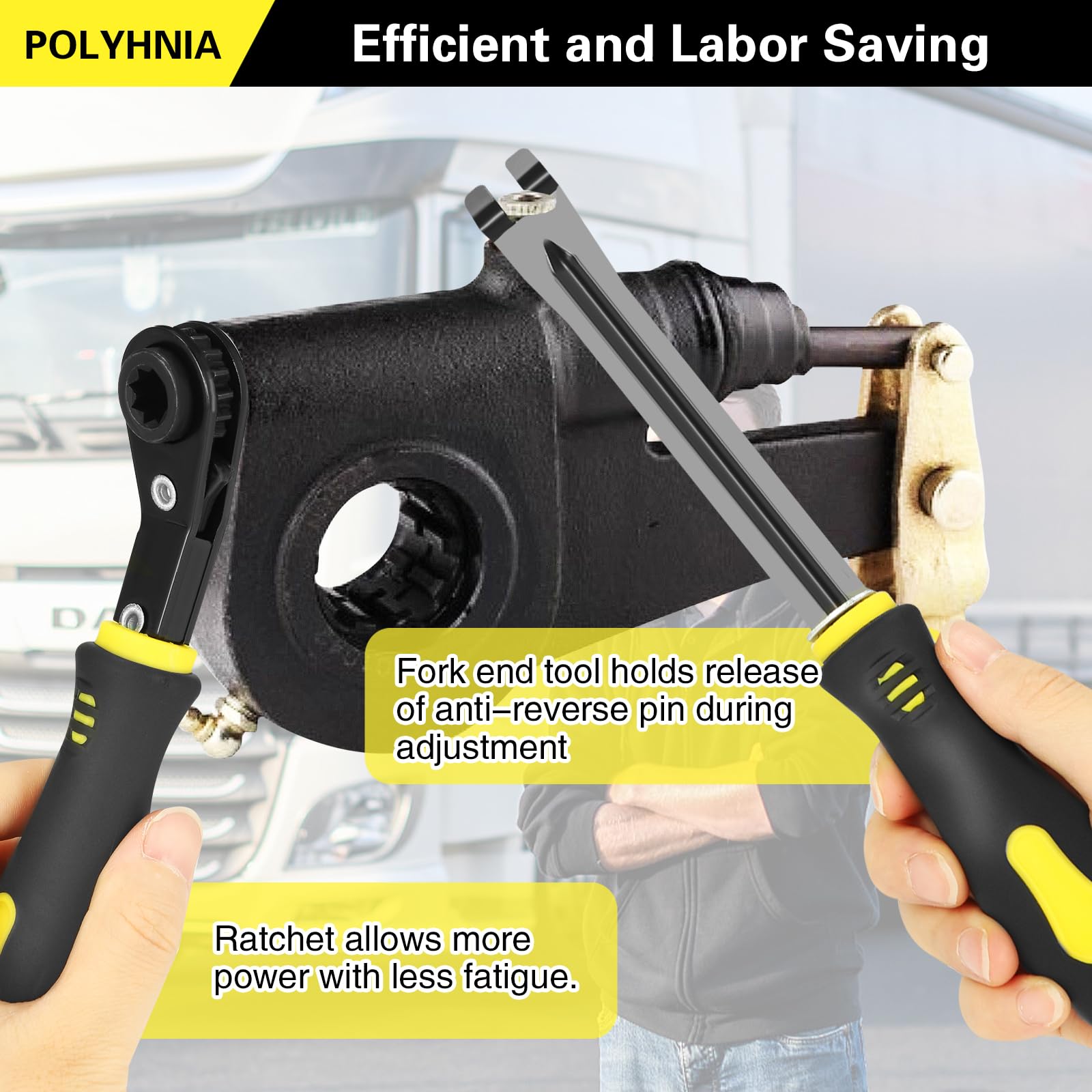 POLYHNIA ergonomic non-slip handle showing improved comfort and torque control