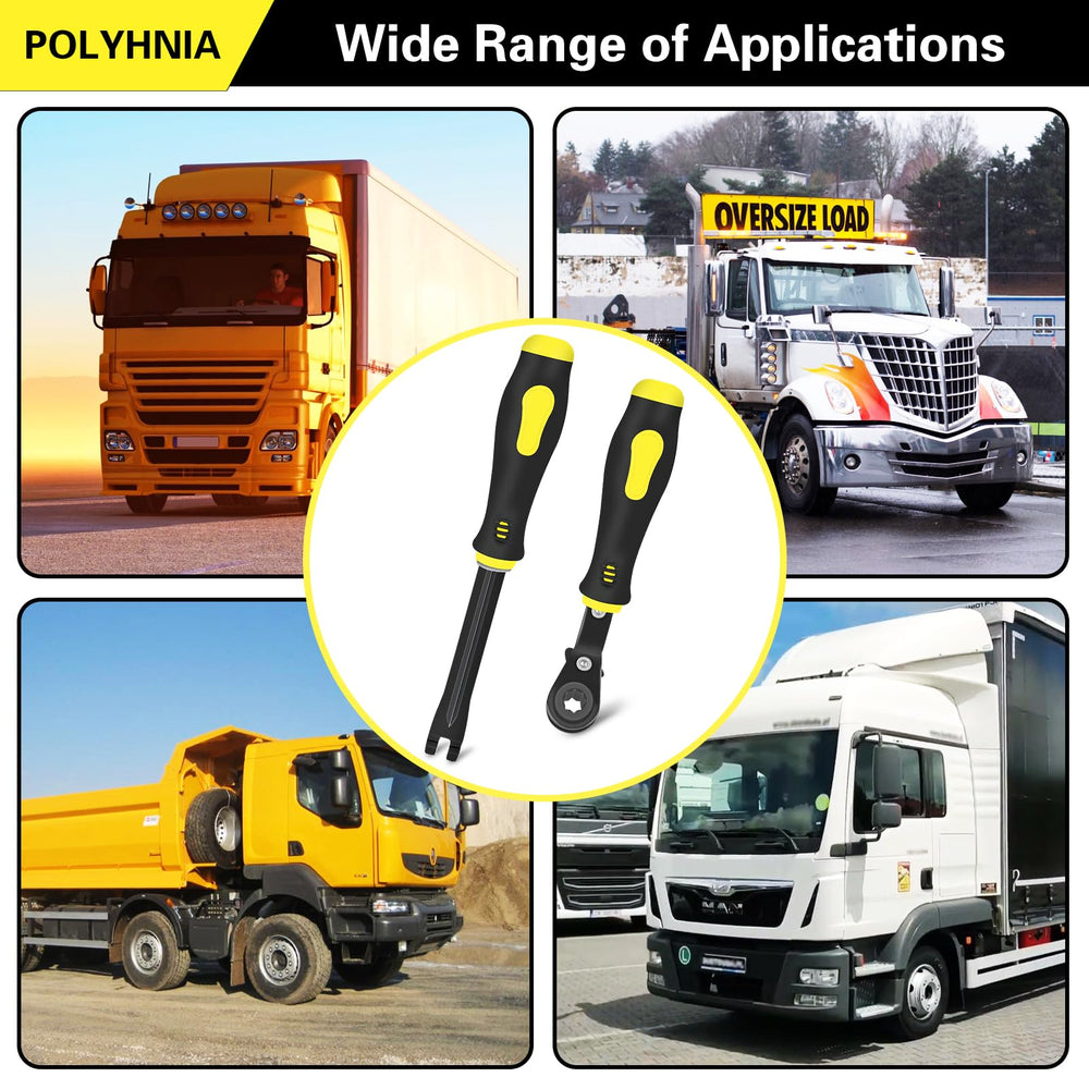 POLYHNIA tools next to hand and ruler showing compact size for toolbox