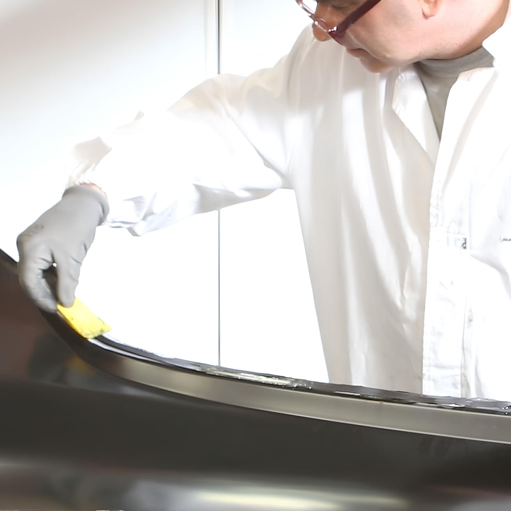Polymix bonded panel cross-section illustrating sealed joint and corrosion protection