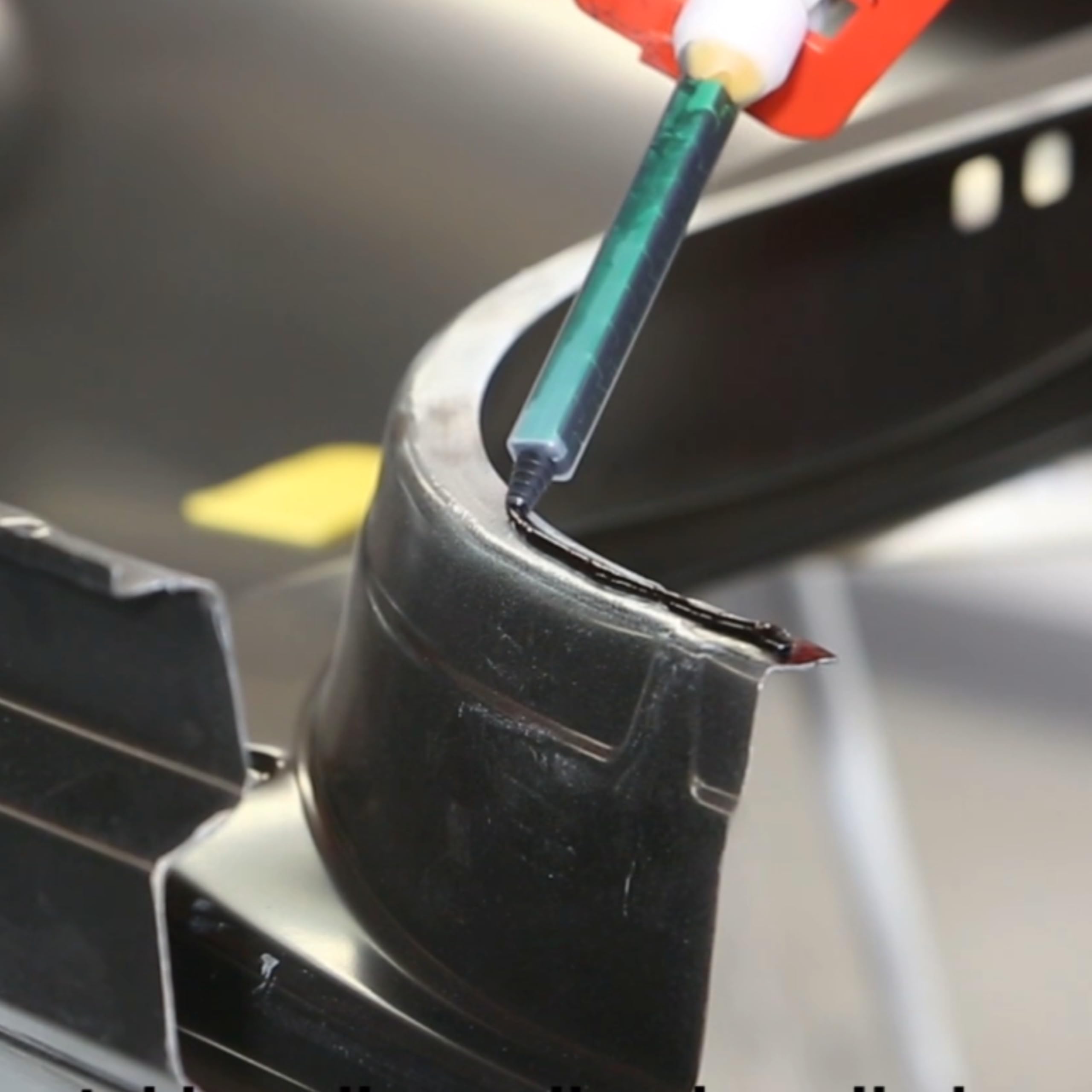 Polymix cartridge loaded in caulking gun for easy professional application