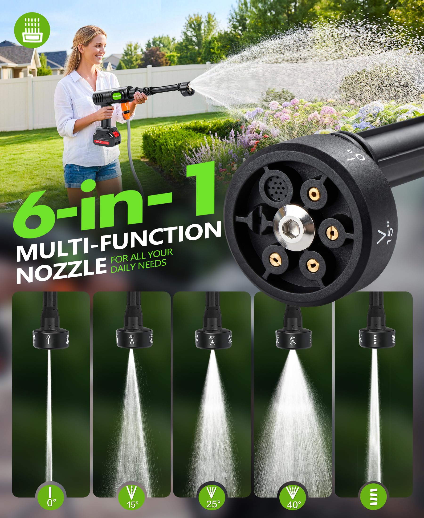 PoolLeader foam cannon generating dense suds to loosen grime