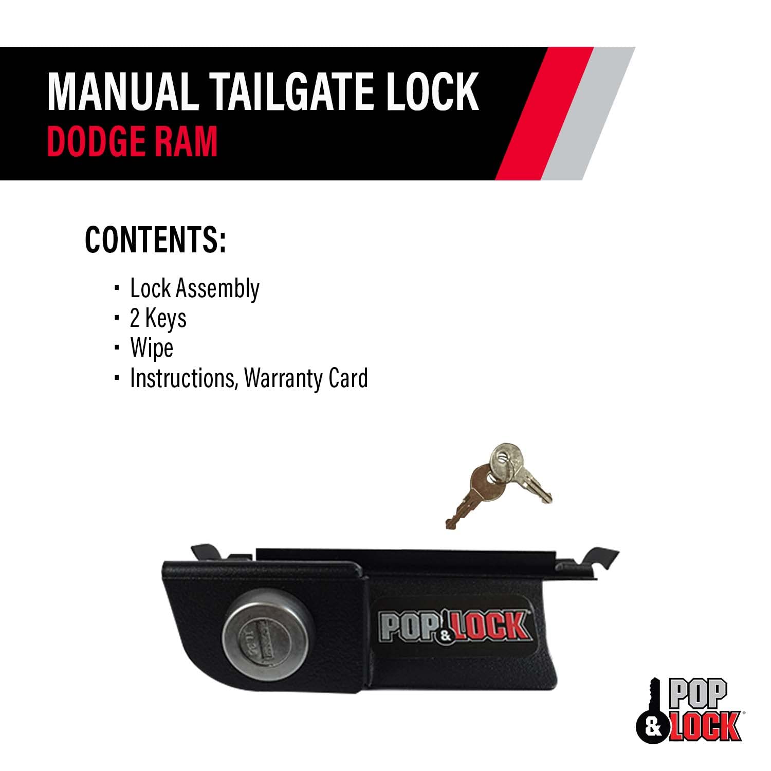 Pop & Lock chrome finish detail with UV-resistant coating for lasting exterior look