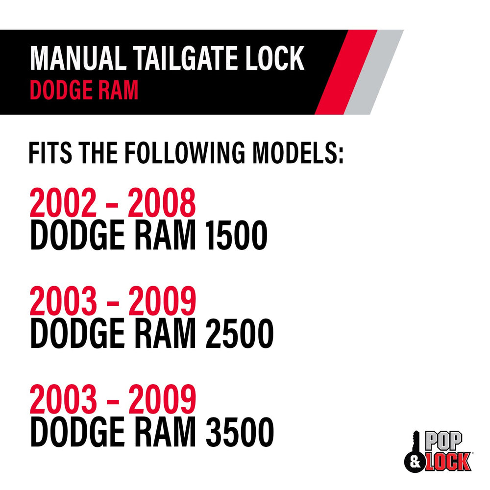 Pop & Lock lock next to ruler showing compact size for correct fitment on Rams