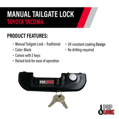 Pop & Lock PL5100 installed on Tacoma tailgate demonstrating secure fit