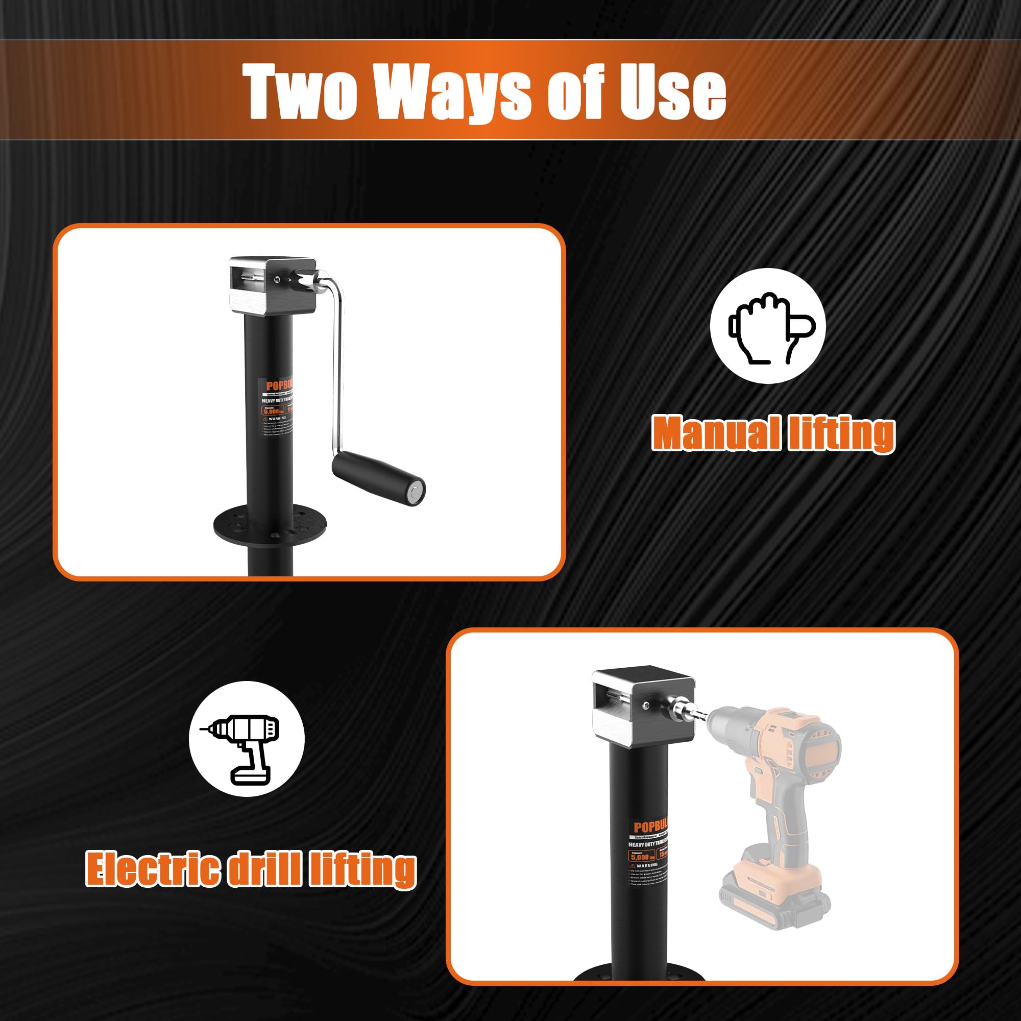 POPBULL manual handle operation detail, offering reliable hand-crank control