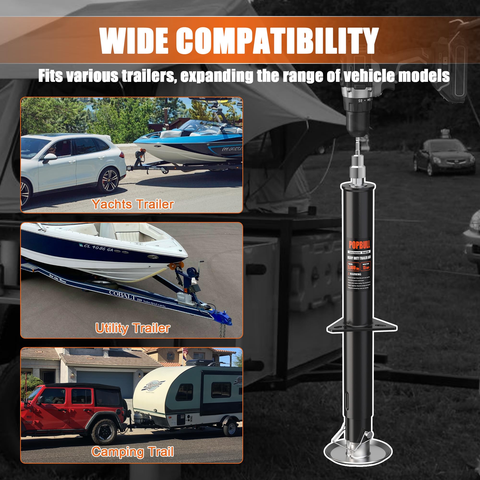 POPBULL scale comparison with tape measure showing 30-inch lift range and sizing clarity