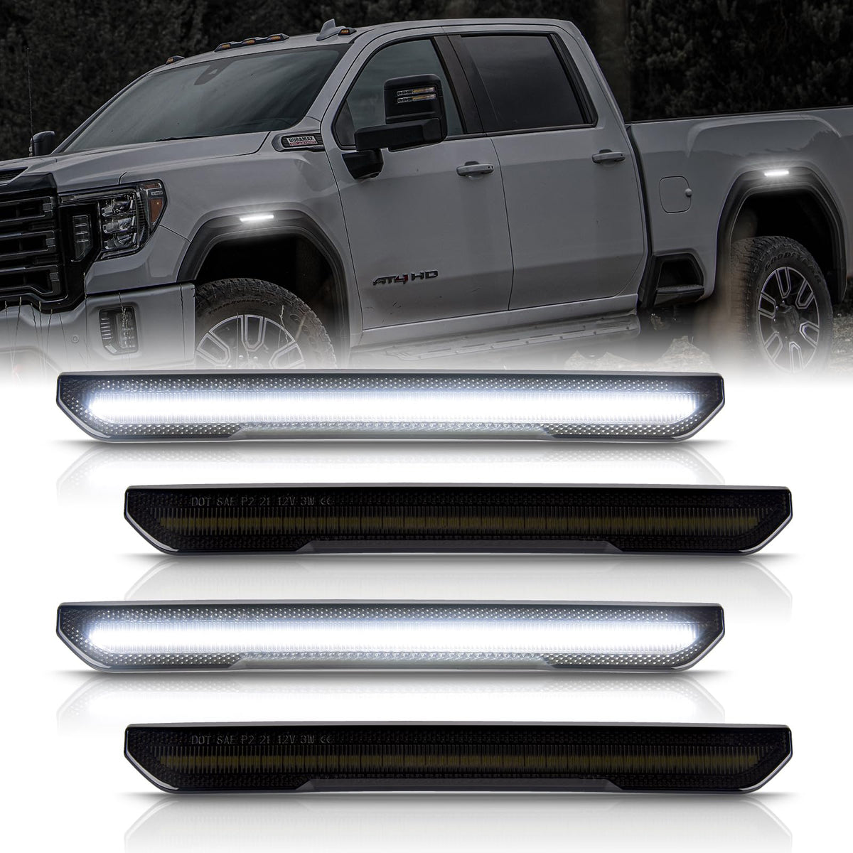POPMOTORZ front fender marker assembly showing clean fit and modern look