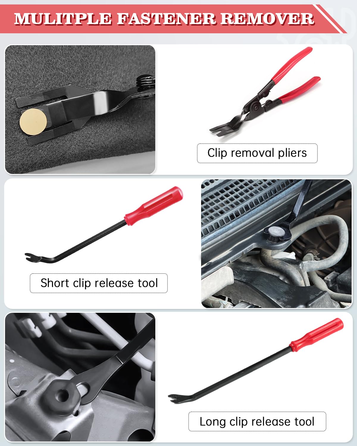 Poraxy trim clip plier gripping a fastener to safely remove retainers