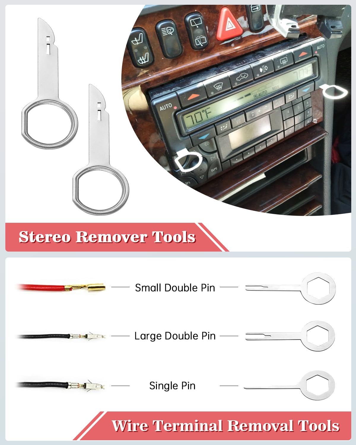 Poraxy stereo removal keys extracting a car head unit cleanly and evenly