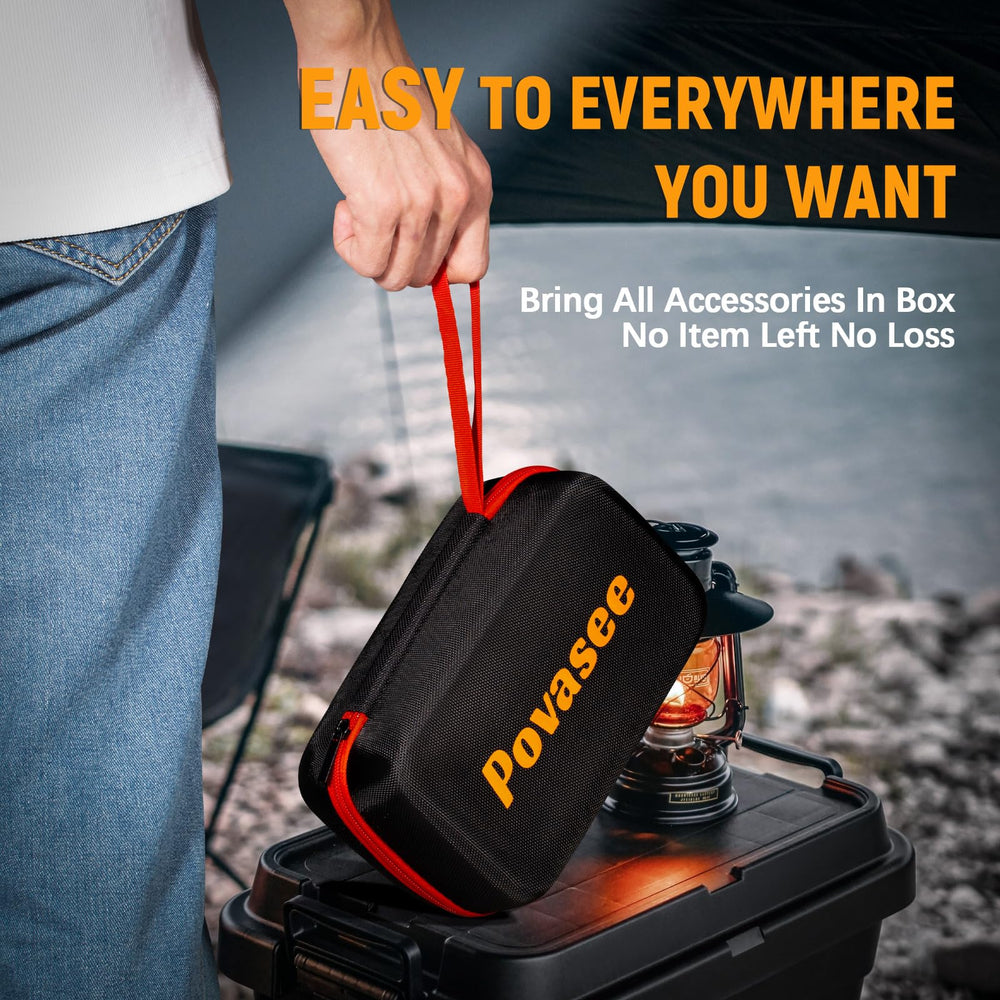 Povasee unit connected to a car during a roadside jump start for reliability