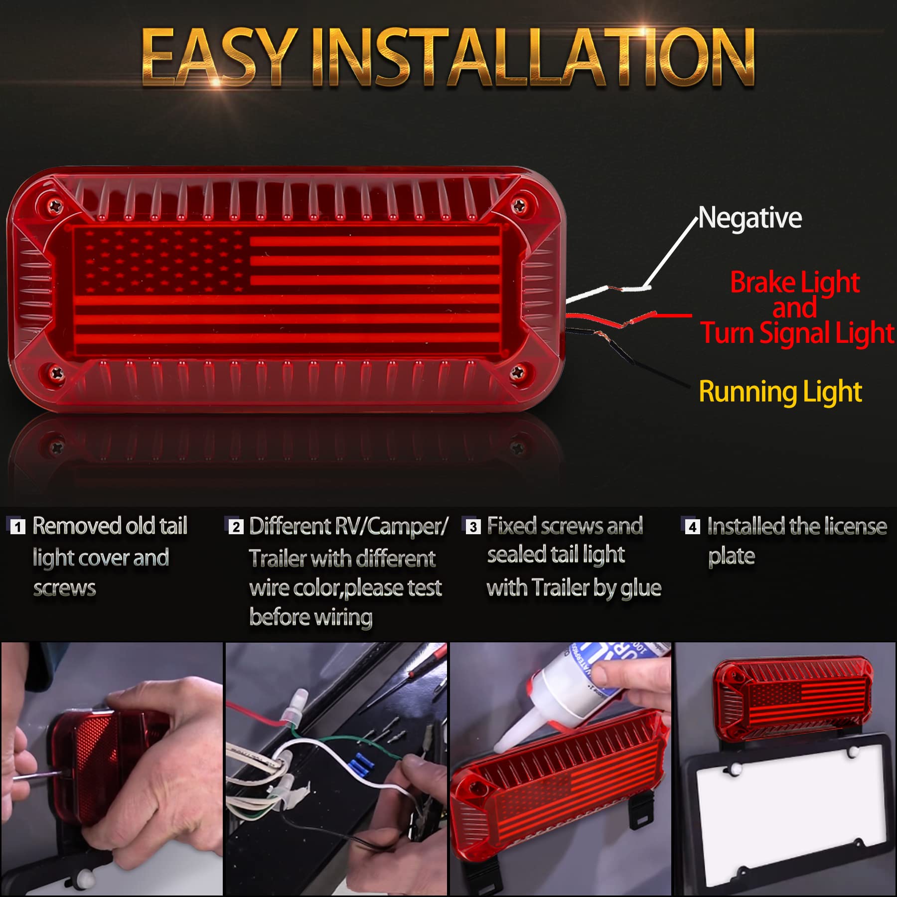 POVTOR tail light installed on trailer improving rear visibility during night driving