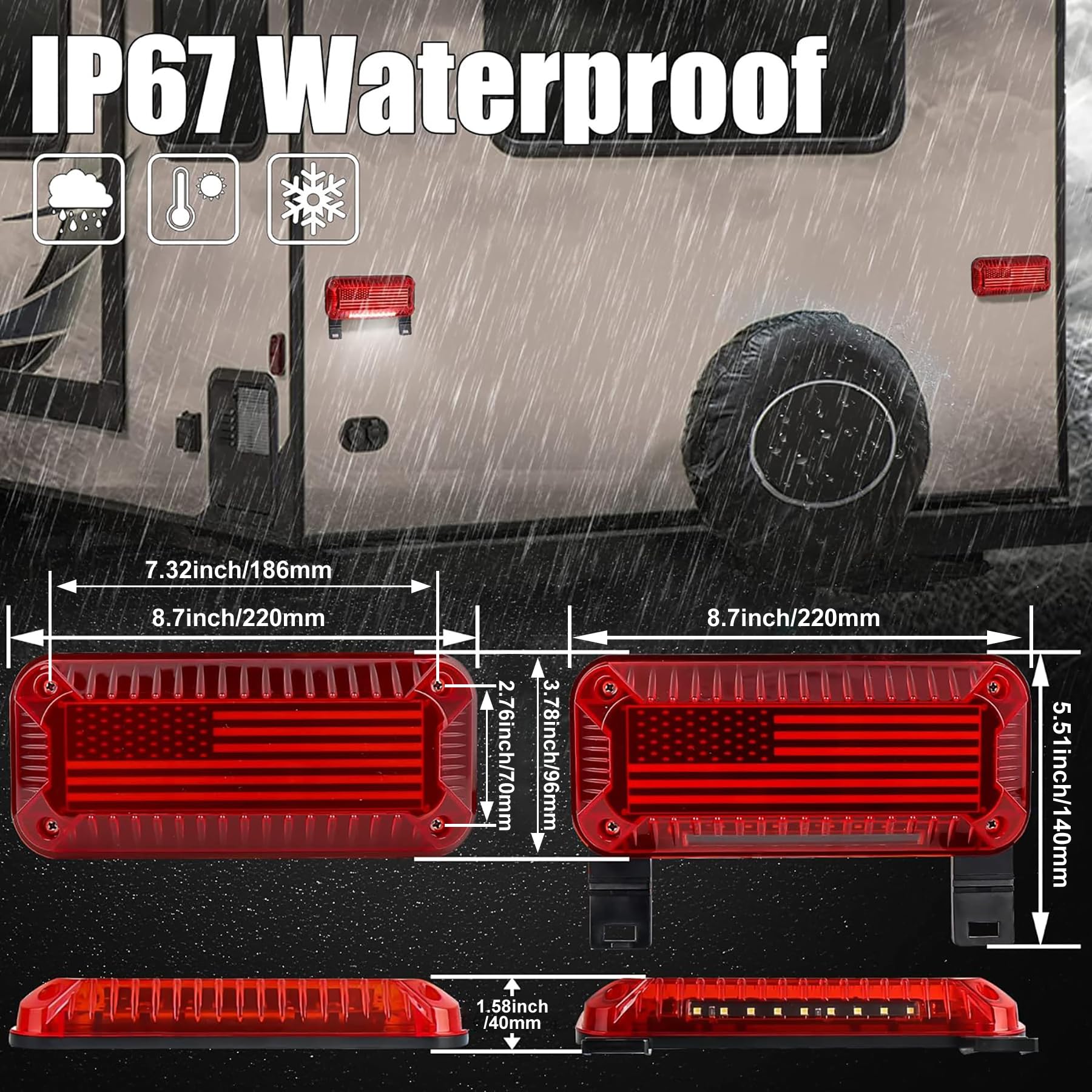 POVTOR side profile showing waterproof silicone seal and durable housing for weather protection