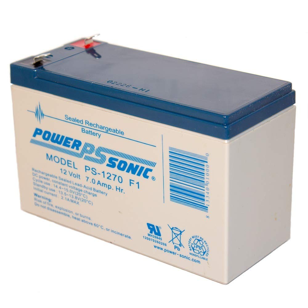 Power Sonic PS-1270 close-up of F1 terminal and label highlighting easy installation benefit
