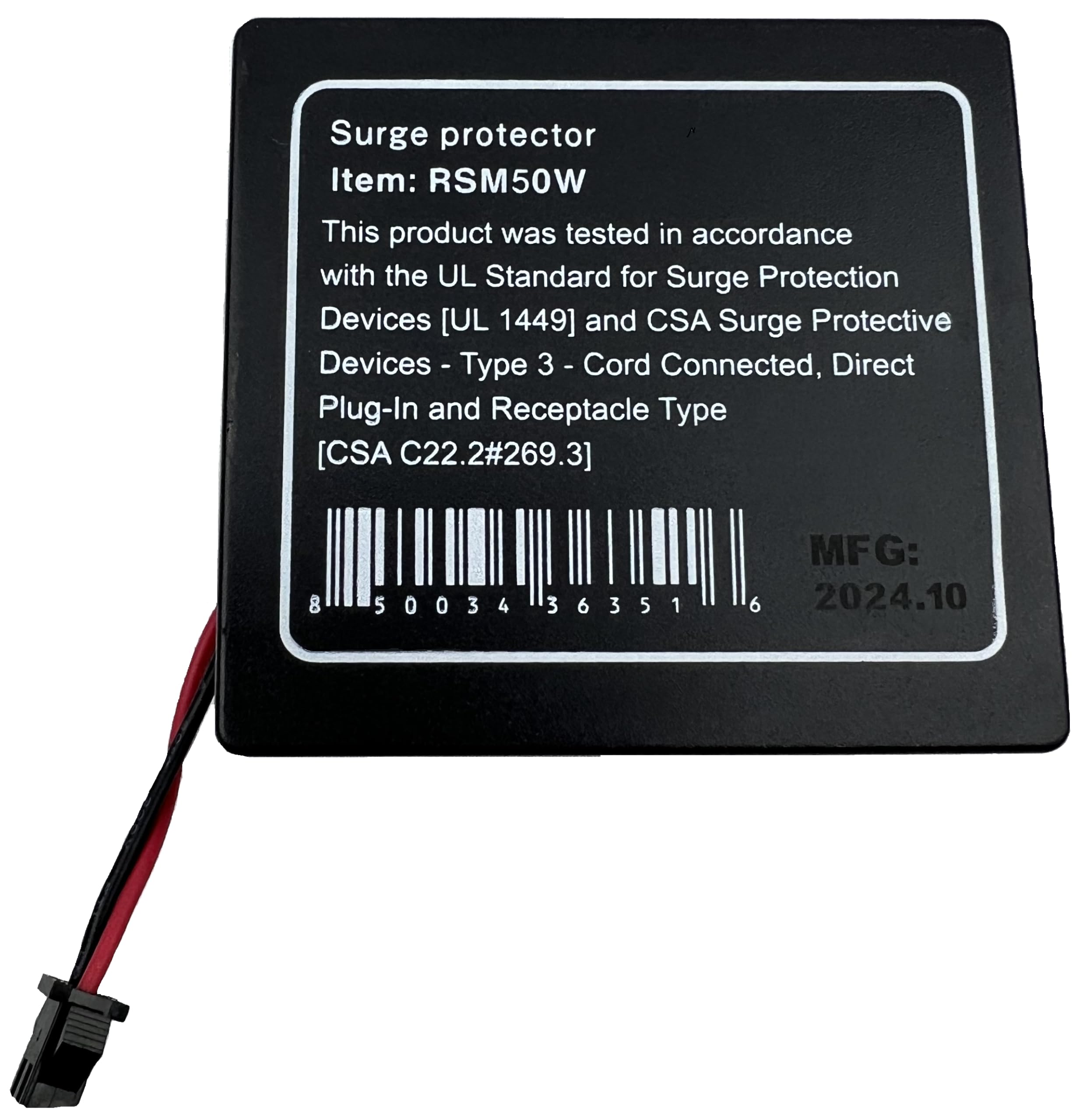 Power Watchdog RSM50W close-up of connector and label, highlighting precise fit and reliability