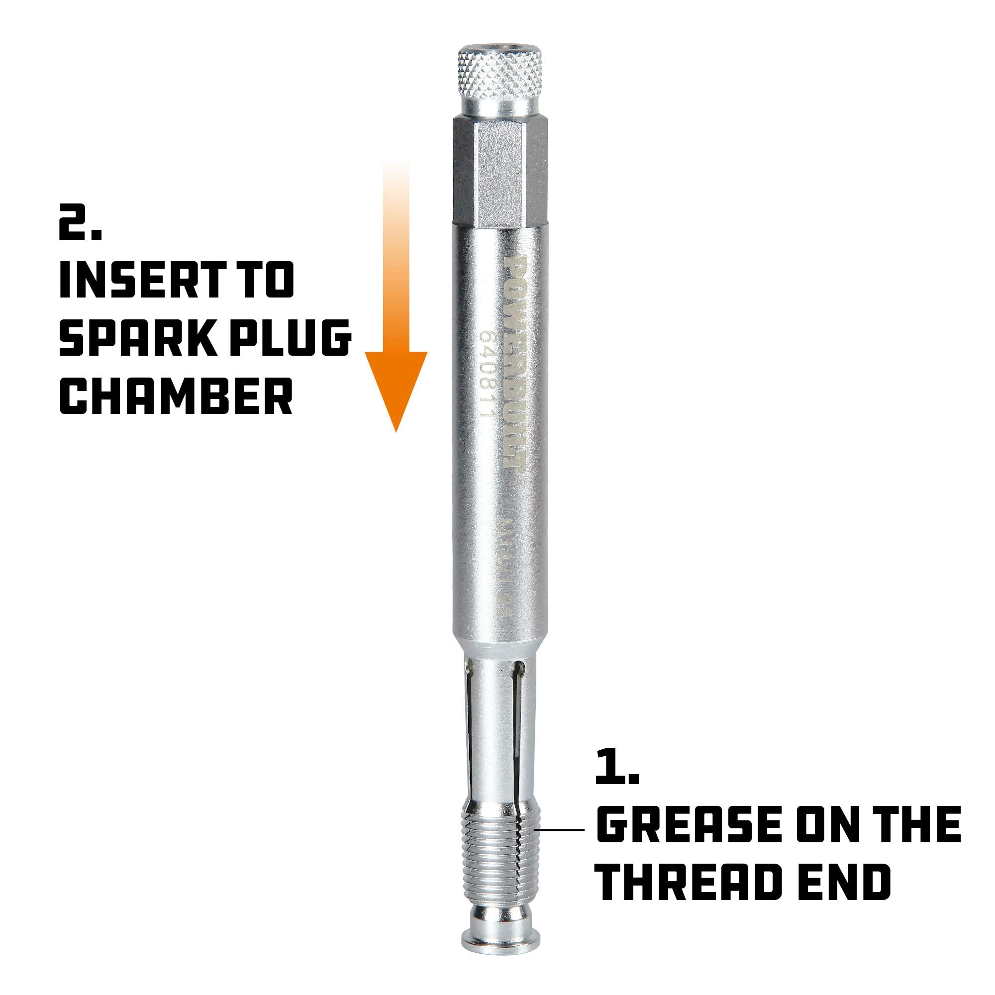 Powerbuilt close-up of collapsible end, demonstrates easy insertion benefit