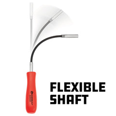 Powerbuilt display of screwdriver, 5 mm socket, and hex bit ends showing versatility