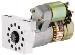 Powermaster starter front view showing mounting flange and robust construction benefit