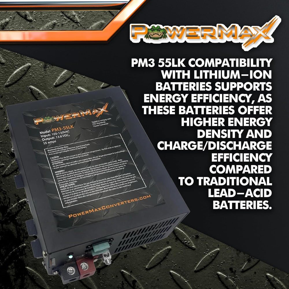 PowerMax PM3-55LK next to hand tools for scale to show compact deck-mount footprint