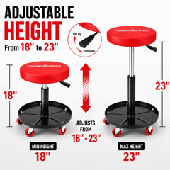 PowerSmart five casters rolling across garage floor benefit: smooth stable mobility