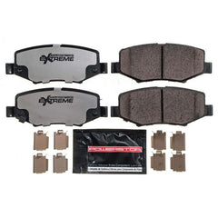 PowerStop pad friction surface close-up highlighting carbon-fiber blend durability