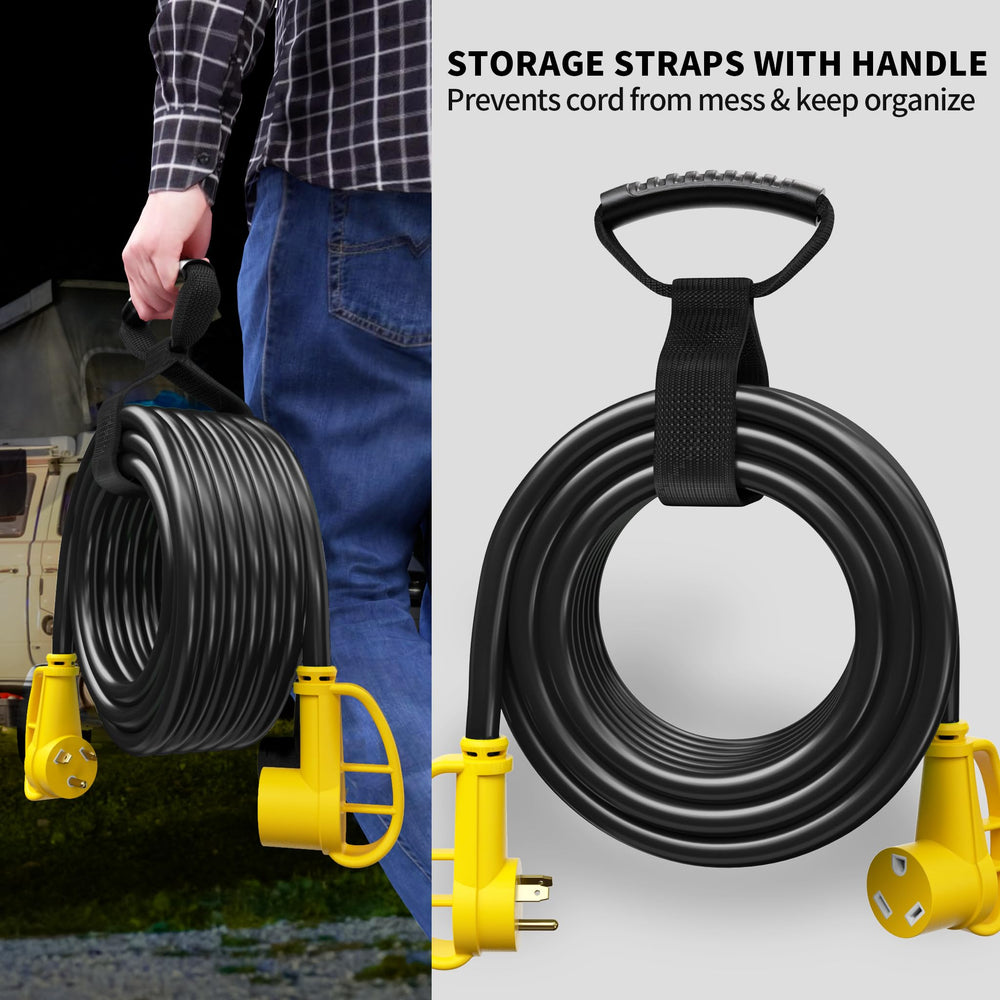 POWGRN coiled storage with strap for compact portable transport