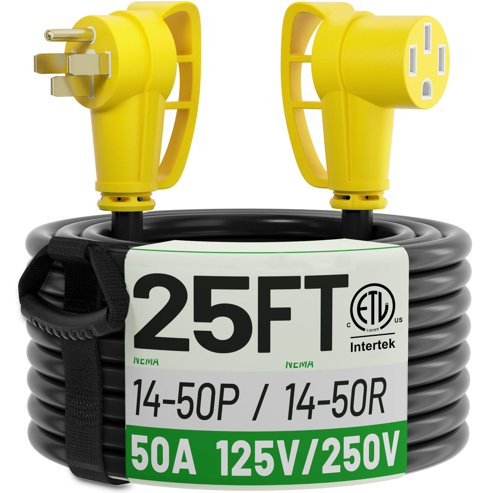 POWGRN front view of NEMA 14-50 connector showing robust construction and safe fit