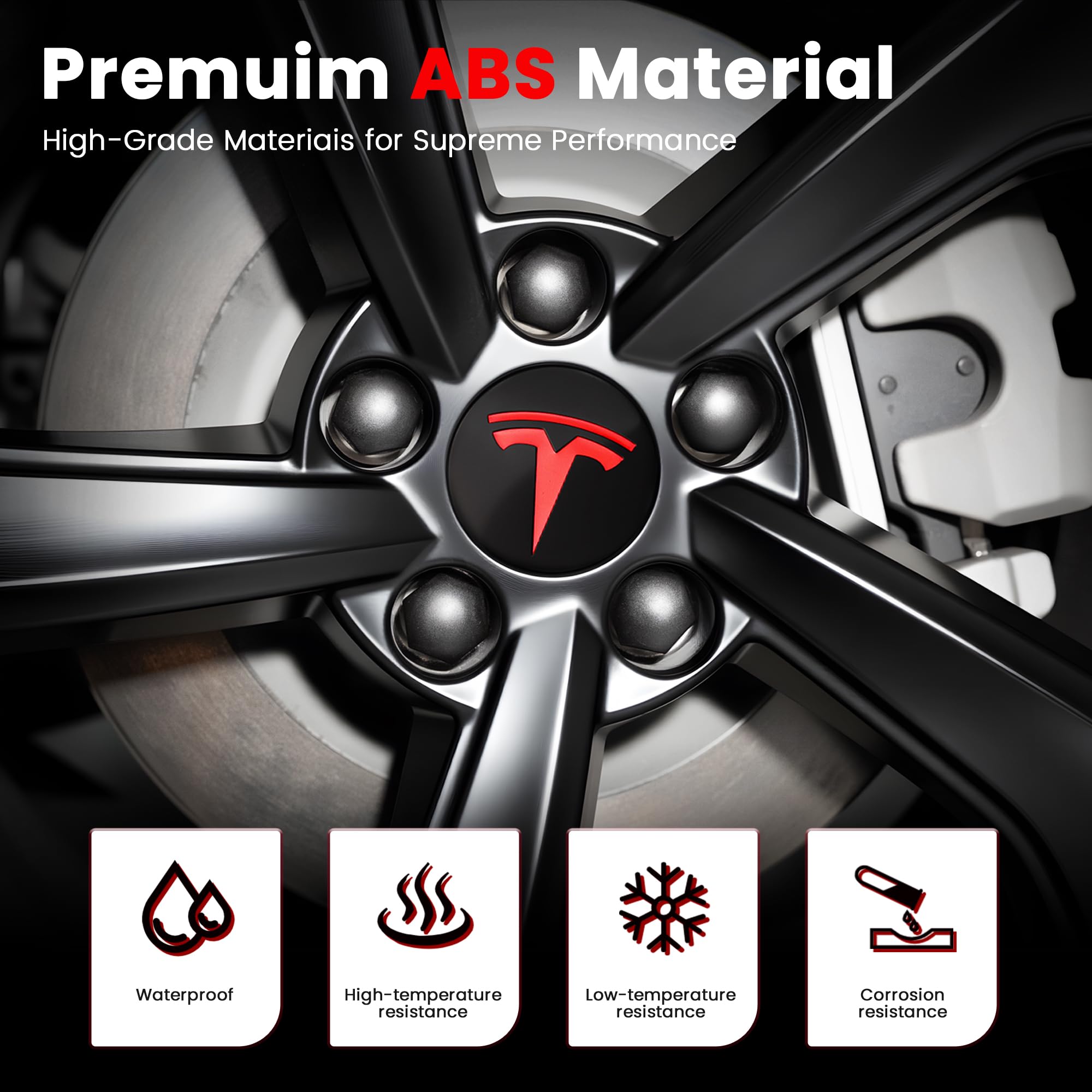 Powlamks installed on Tesla Model 3 wheel showing cohesive upgraded wheel appearance