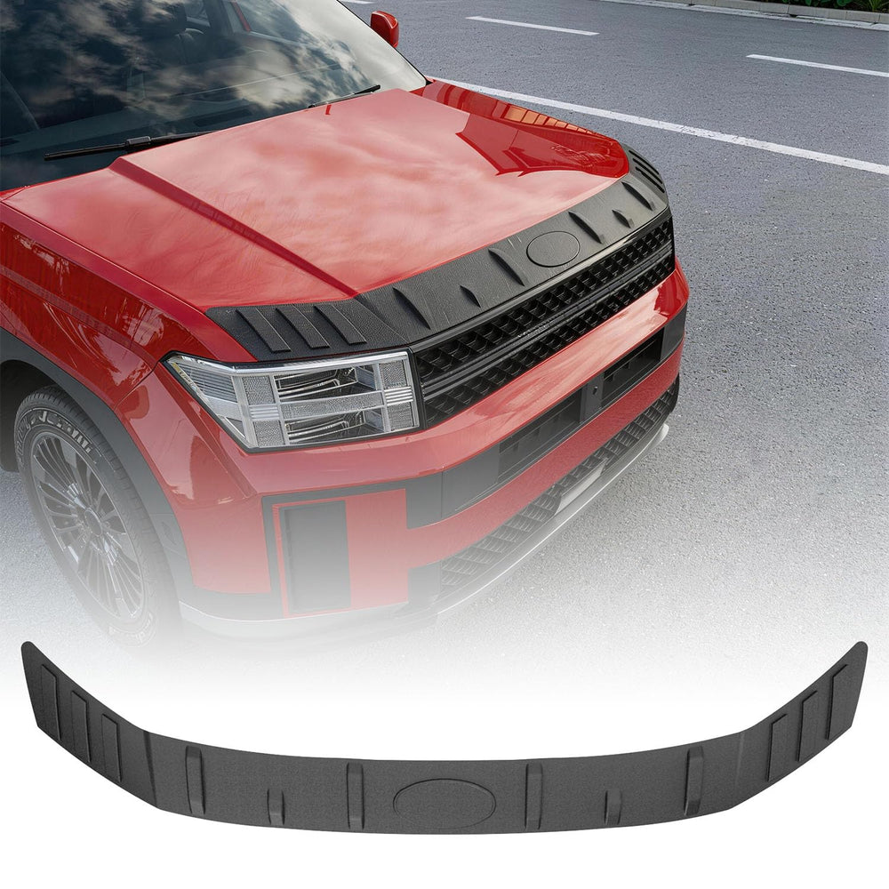 powoq front-view packaging showing hood deflector and included tape, protects paint