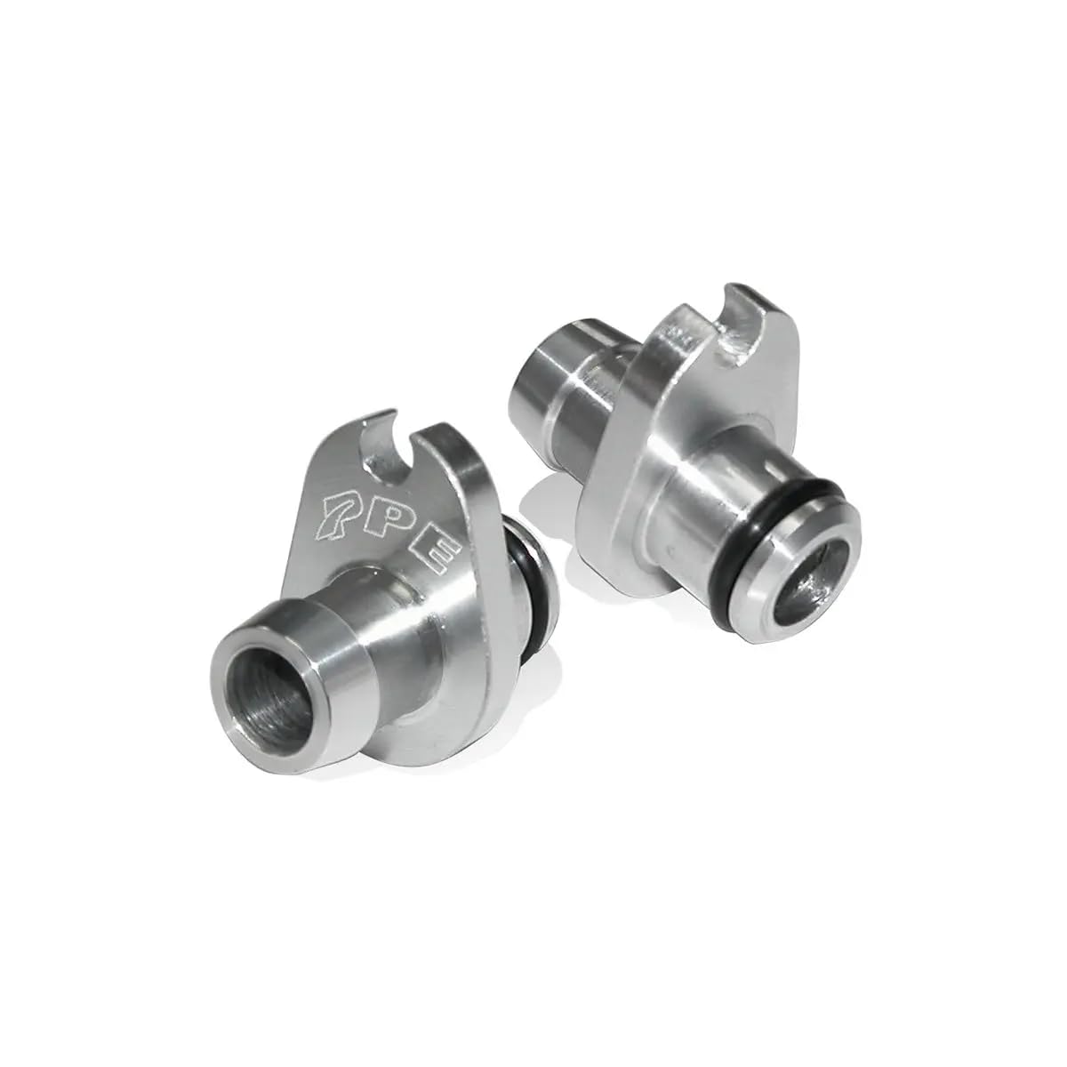 PPE billet aluminum breather fitting front view showing durable finish and precise machining
