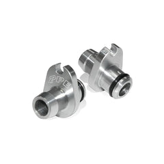 PPE billet aluminum breather fitting front view showing durable finish and precise machining