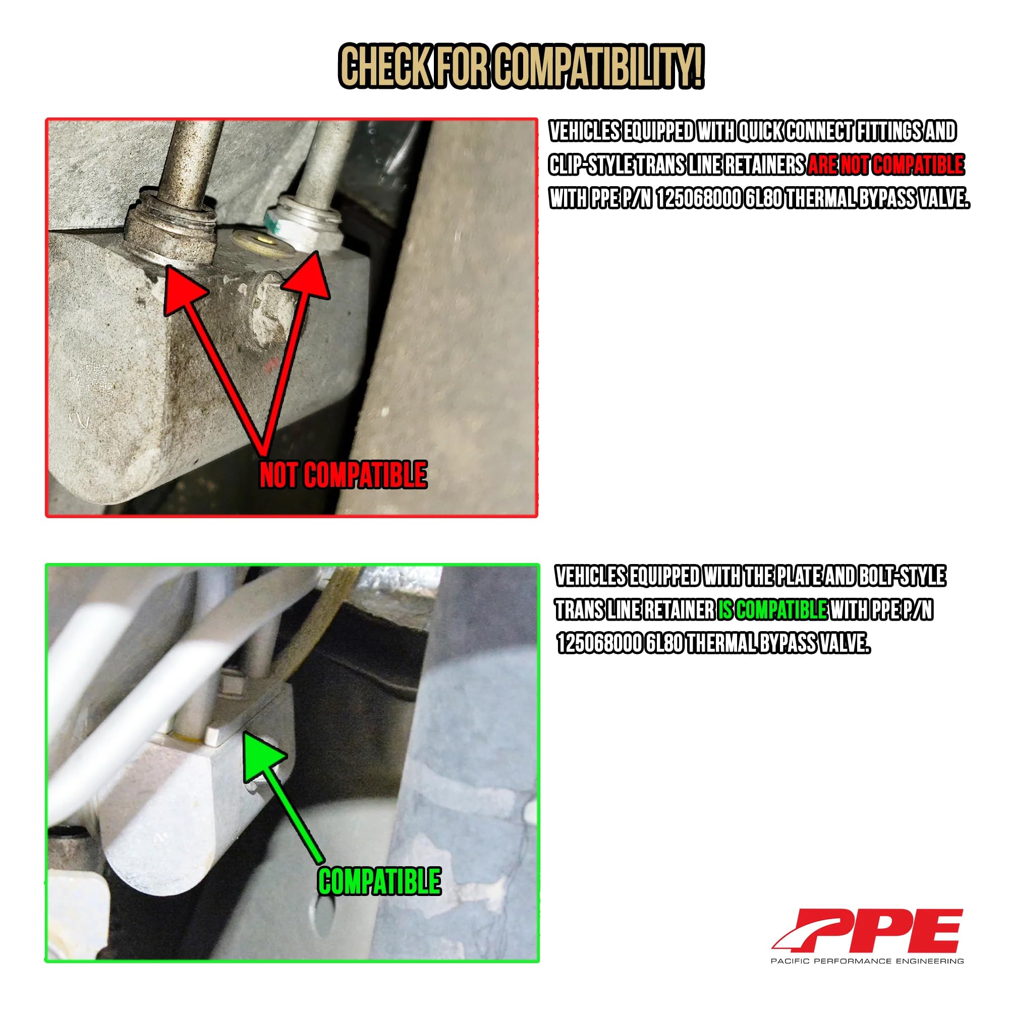 Pacific Performance Engineering valve with GM truck showing application clarity and compatibility benefit