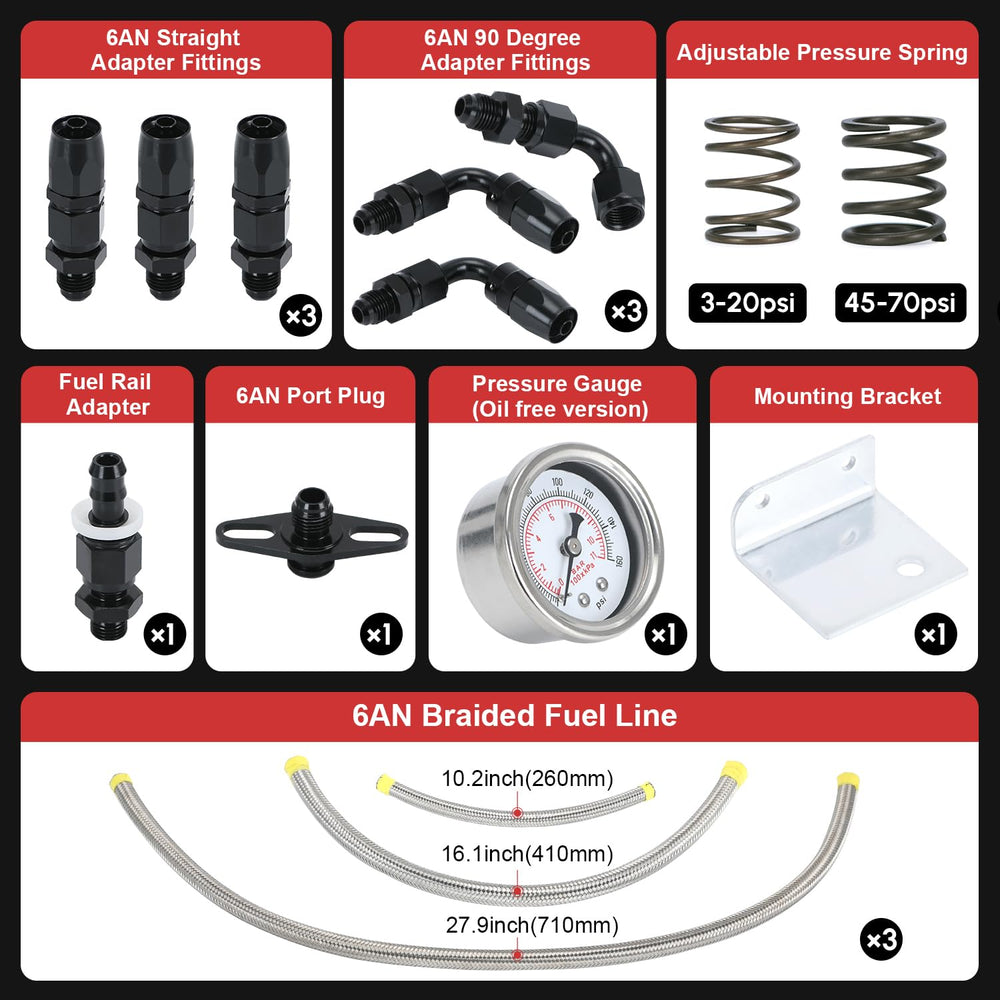 PQY braided lines and fittings laid out for hassle-free installation and reliability