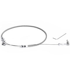 PQY front view of 24 inch throttle cable kit showing complete assembly and hardware benefit durability