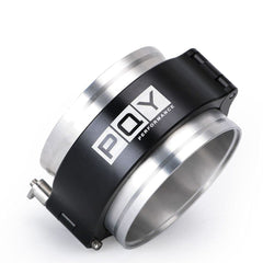 PQY front view 3" V‑band clamp showing compact flange and latch, durable design benefit