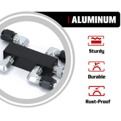 PQY connector detail highlighting tapered threads, leak reduction benefit