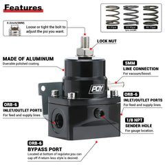 PQY regulator fitting detail highlighting AN and ORB ports for flexible plumbing