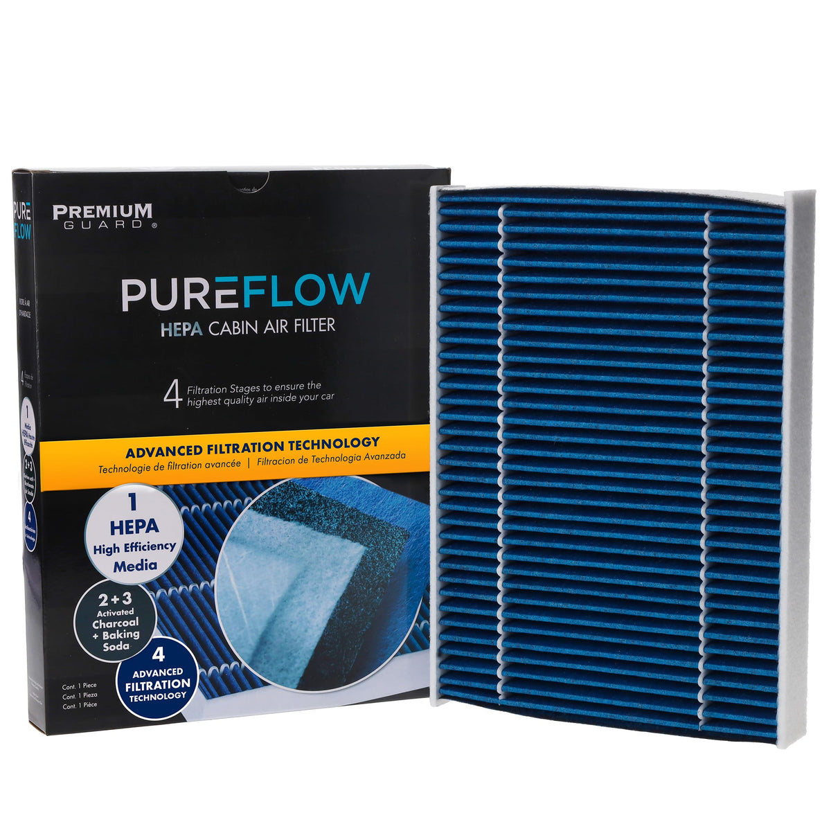 Premium Guard front packaging showing filter and benefits