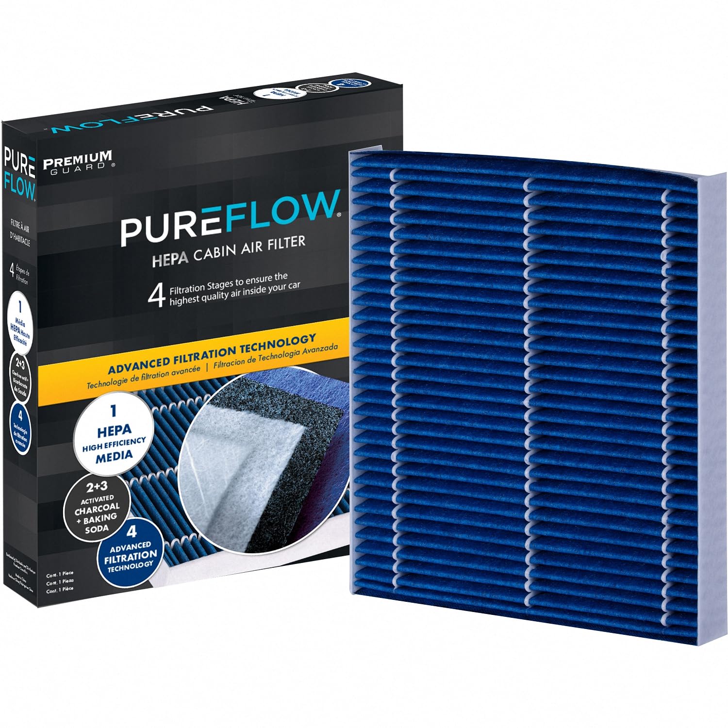 Premium Guard PUREFLOW front packaging showing model and fitment benefit