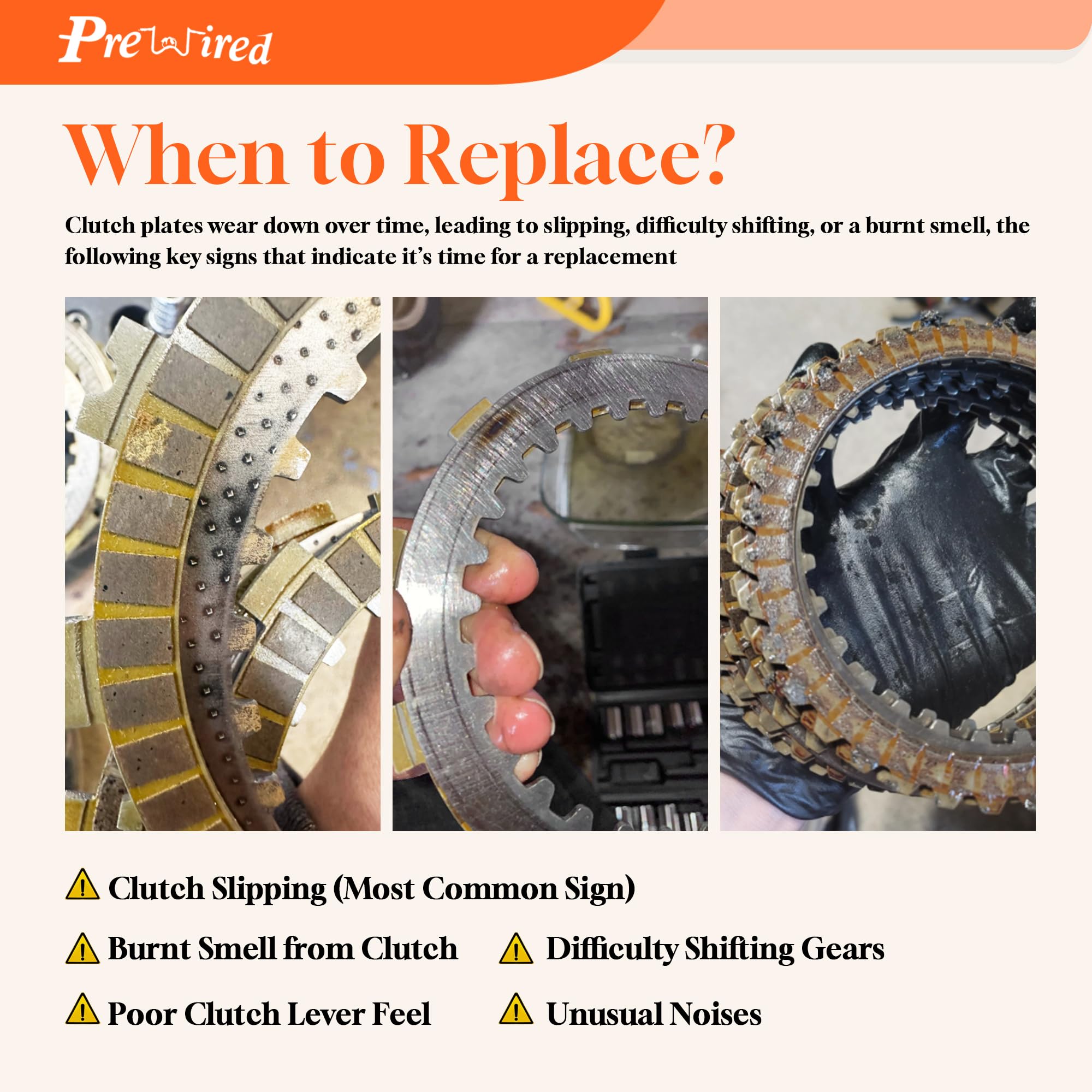 Prewired clutch kit staged on motorcycle bench suggesting ready-to-install performance upgrade