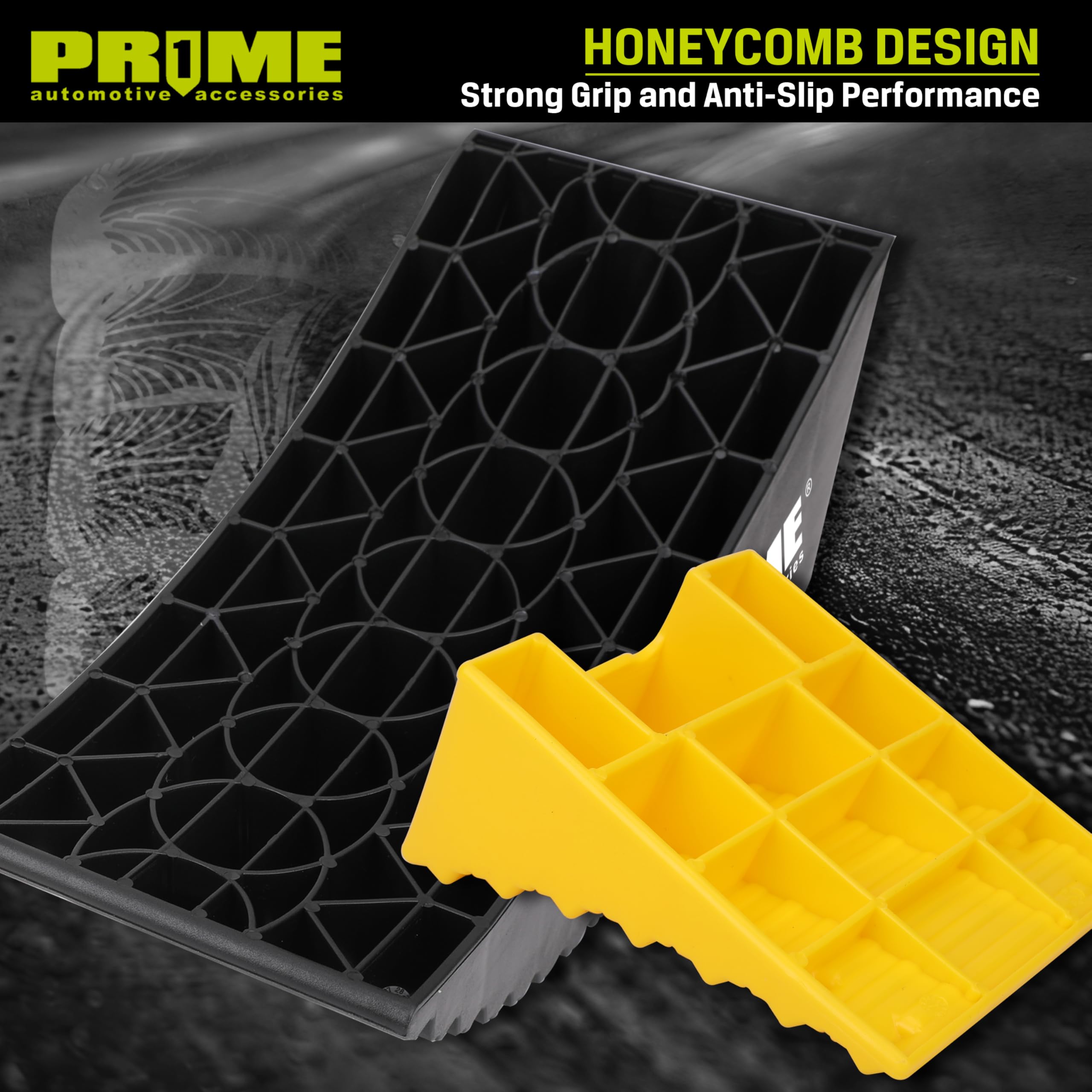 Prime 1 lifestyle campsite setup with levelers enhancing safe, level parking