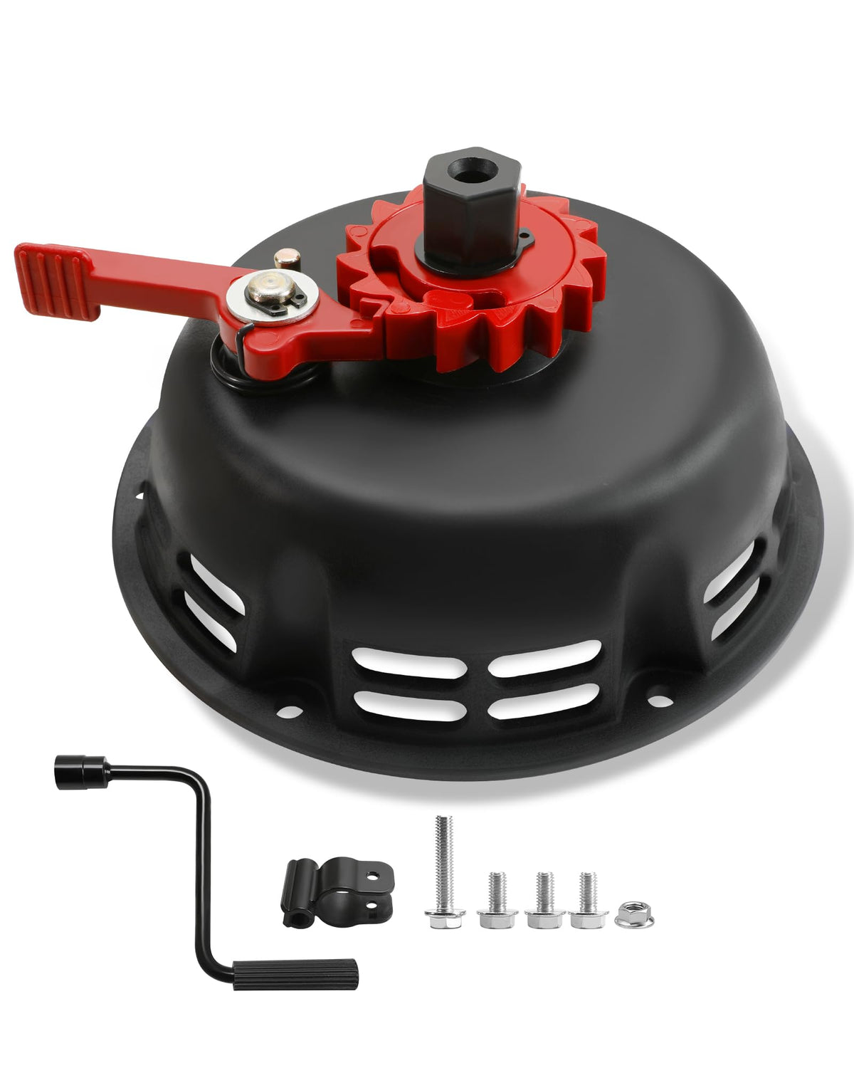 Prismora front assembly showing clean black finish and easy mount benefit