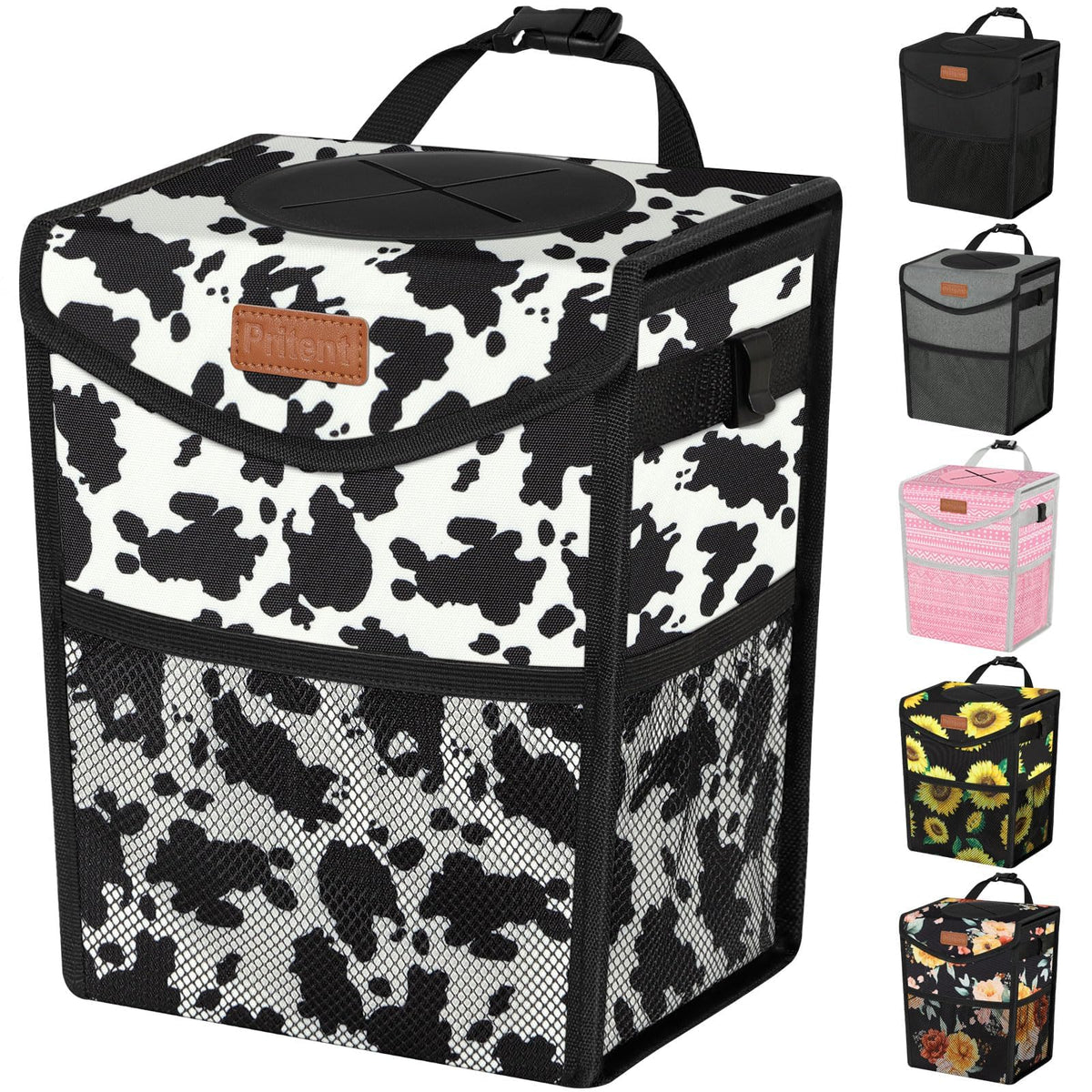 Pritent front view with PU leather lid showing tidy closed storage and discreet look
